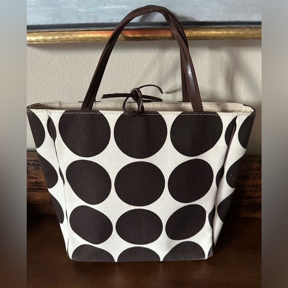 Kate Spade Vintage Sam Graphic Dot Brown Tote - Picture 3 of 9